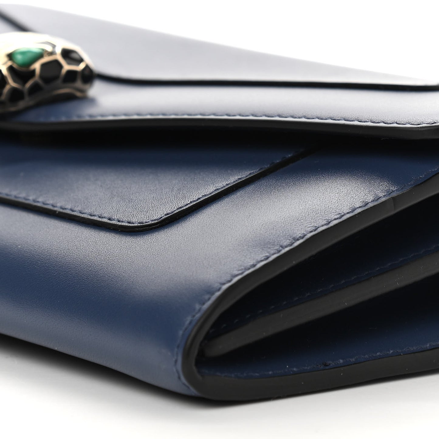 Calfskin Serpenti Forever Chain Wallet Blue