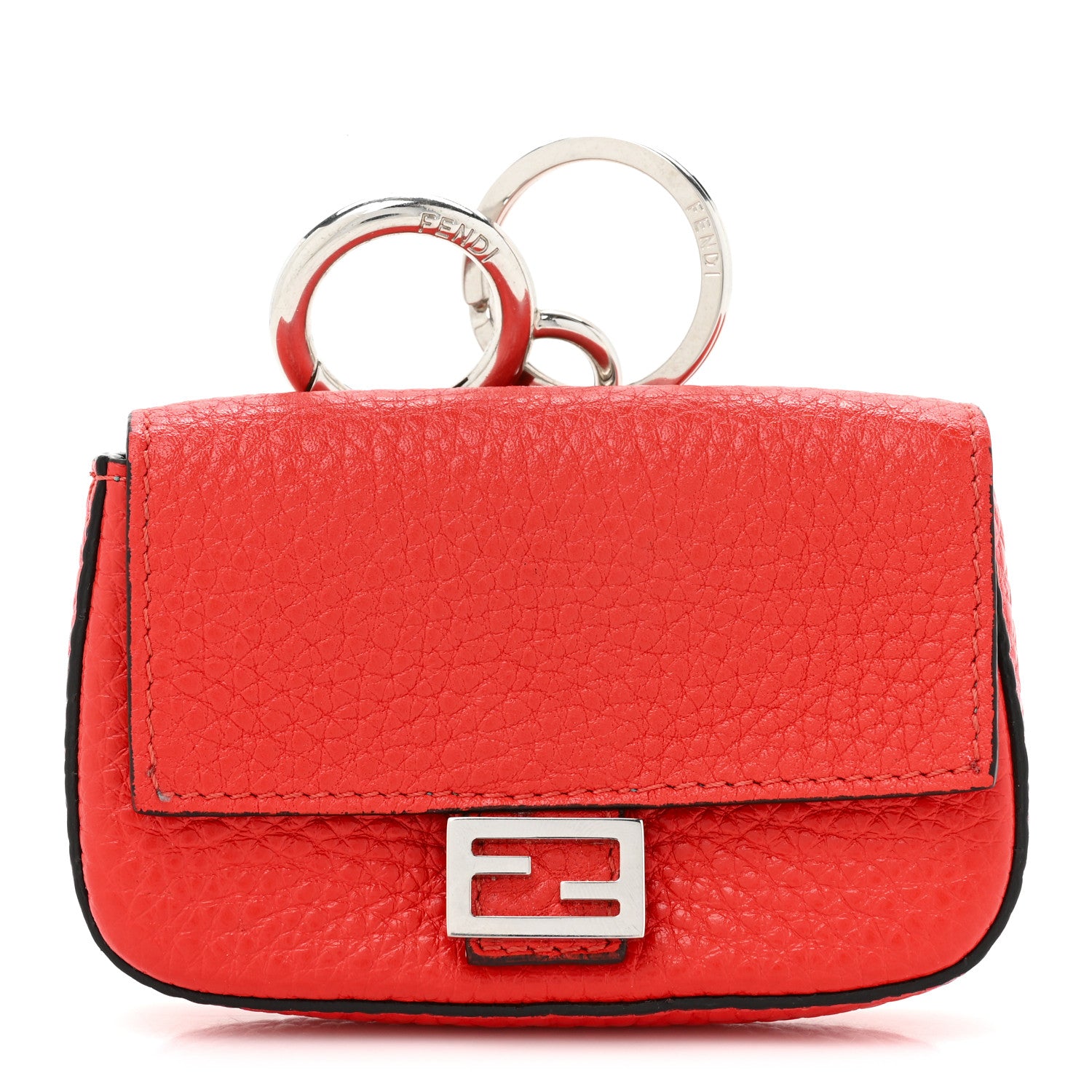 Fendi Cuoio Romano Micro Baguette Charm Papavero 1 of 11