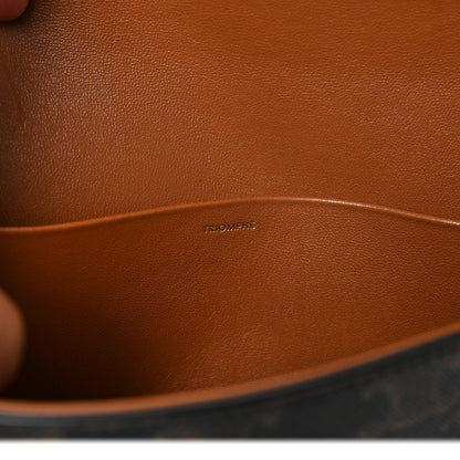 Celine Canvas Calfskin Triomphe Shoulder Bag Tan 7 of 9