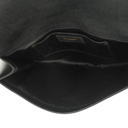 Saint Laurent Textured Calfskin Classic Y Ligne Clutch Black 5 of 8