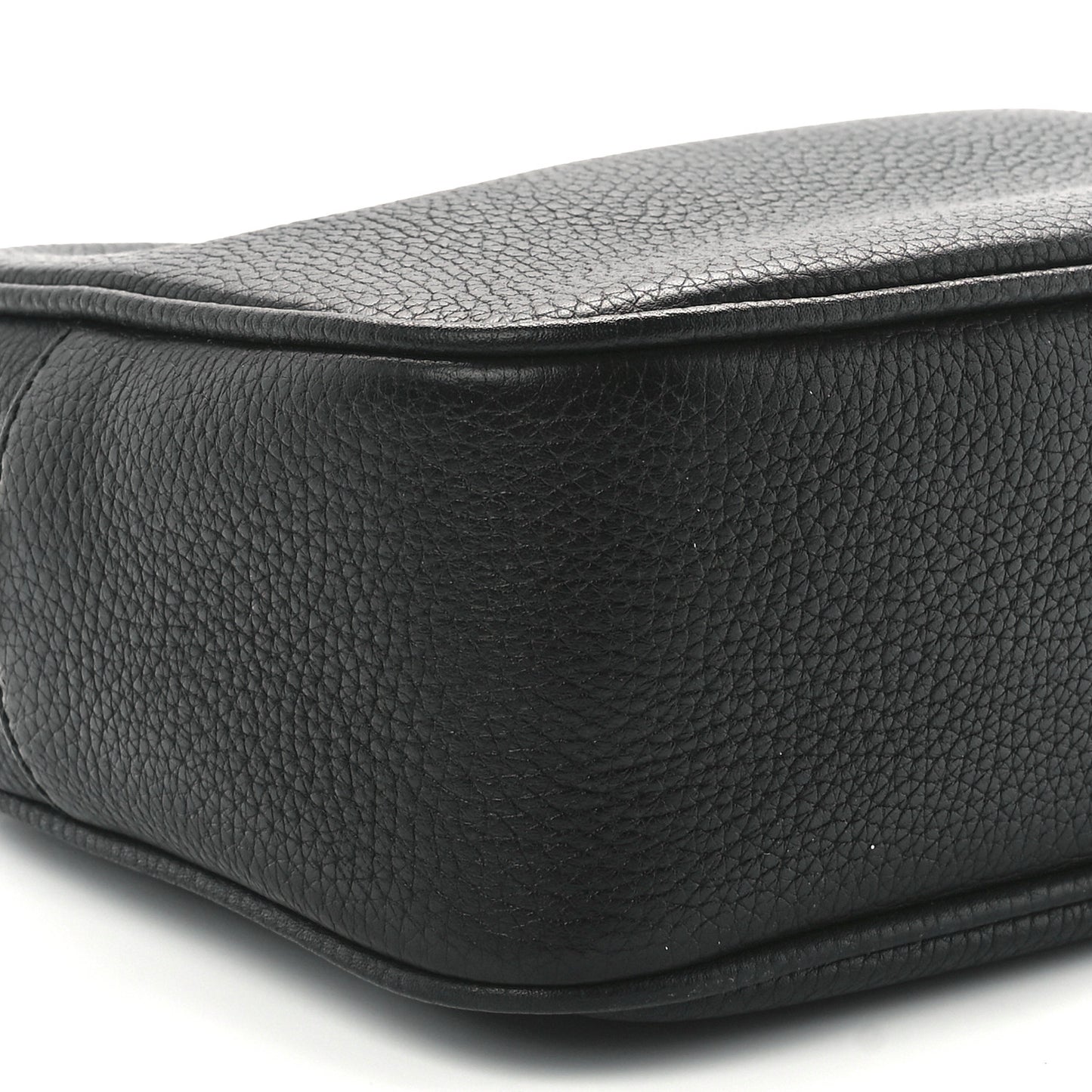 Pebbled Calfskin Small Soho Disco Bag Black