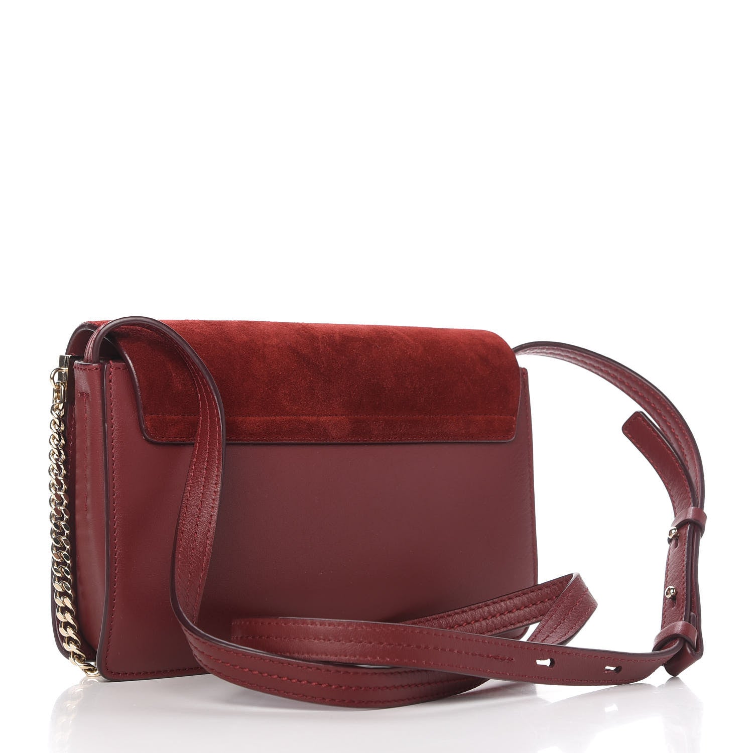Chloe Suede Calfskin Small Faye Shoulder Bag Plum Purple 3 of 10