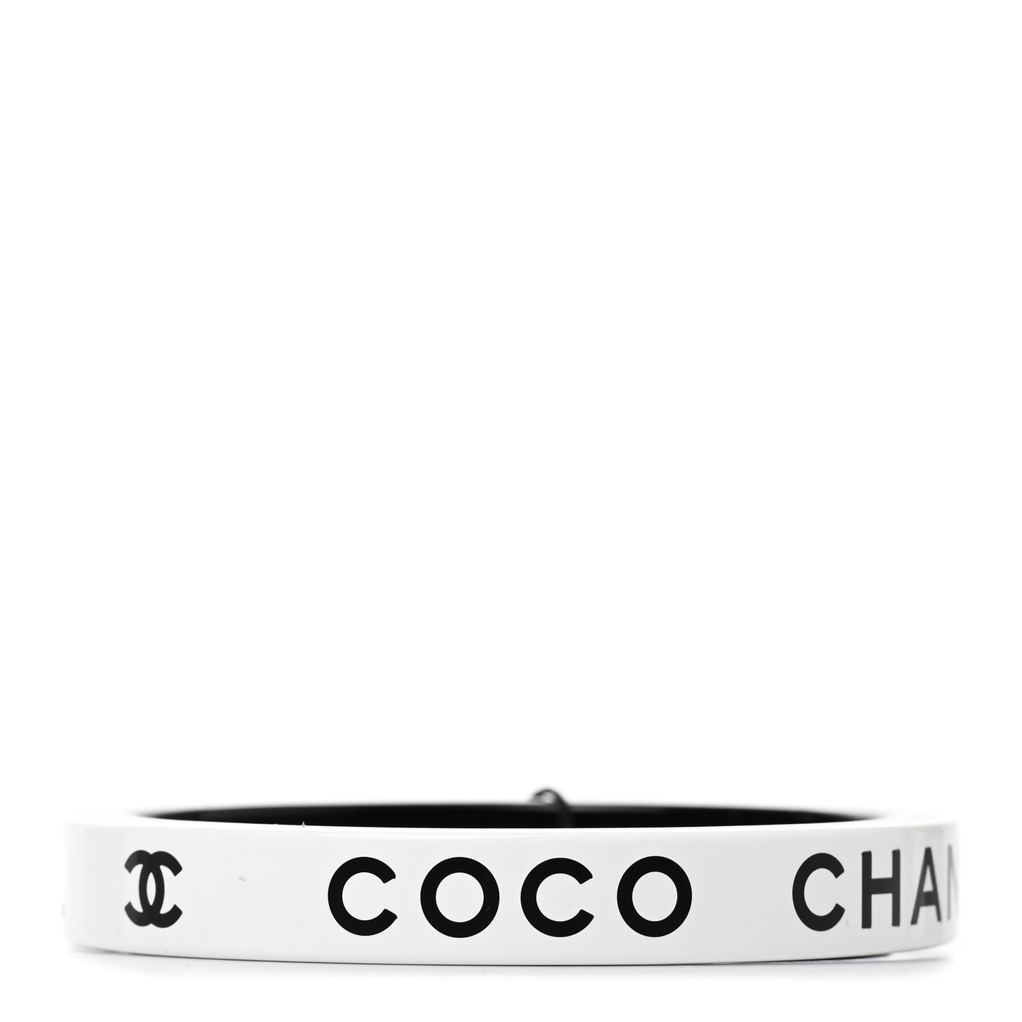 Resin Logo Bangle Bracelet White Black
