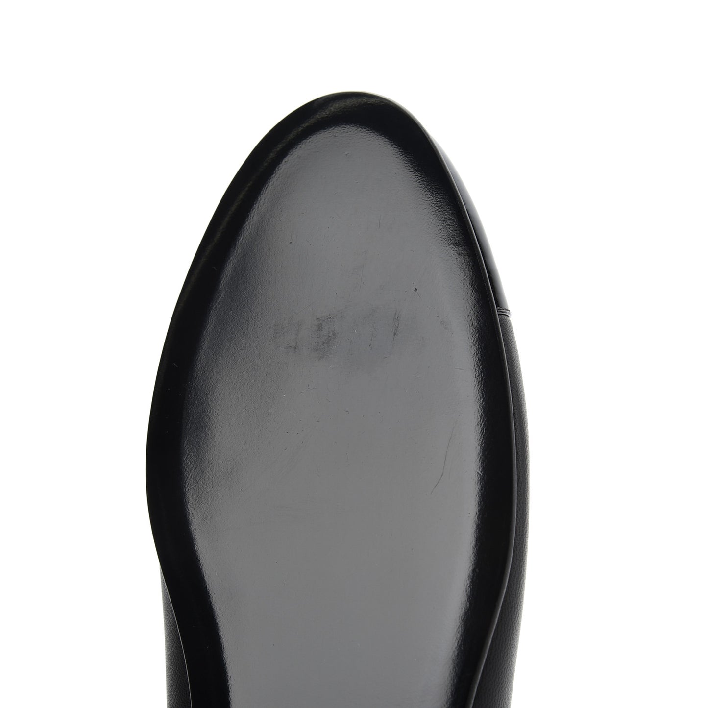 Lambskin Patent Calfskin CC Cap Toe Ballerina Flats 39 Black