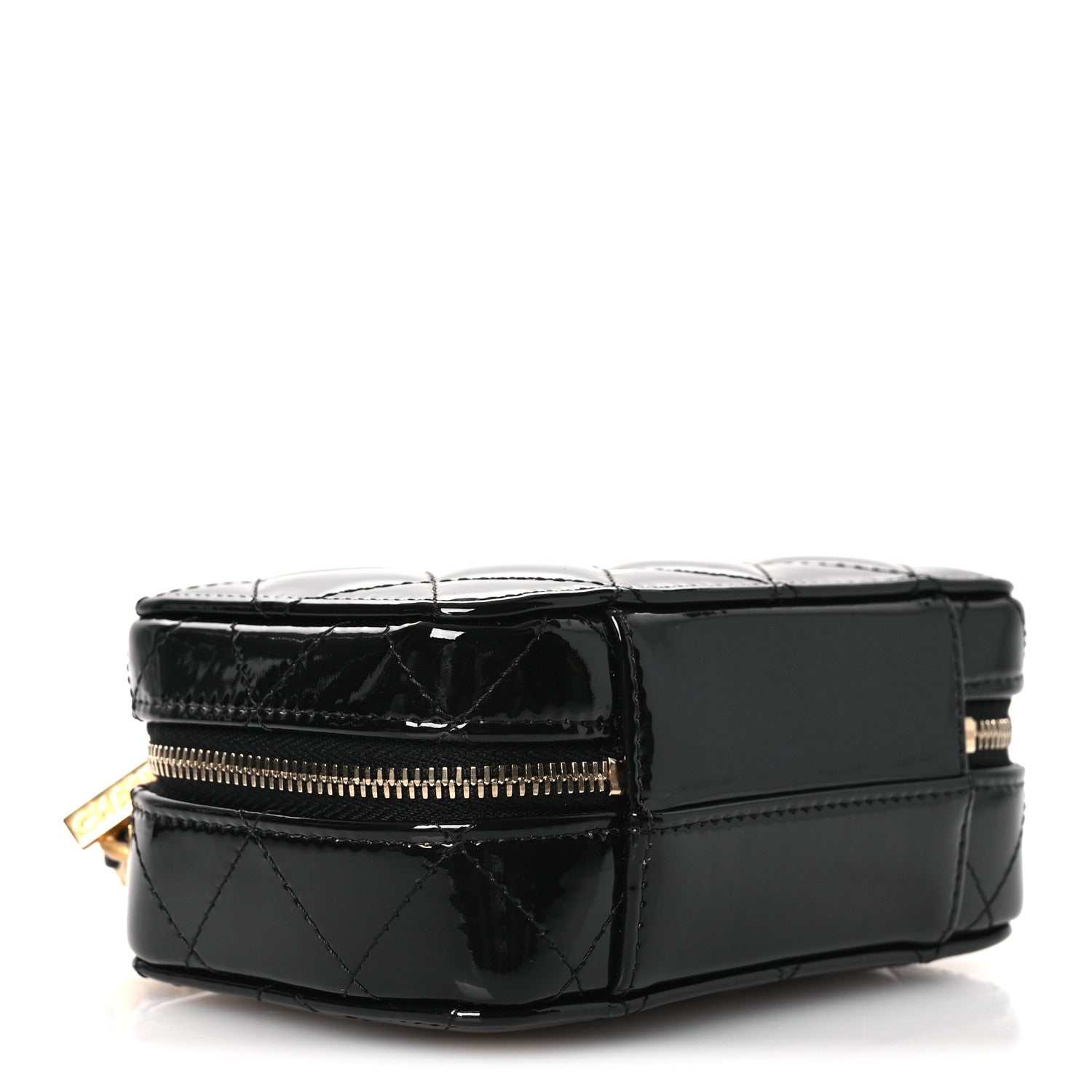 Chanel Patent Quilted Top Handle Mini Vanity Case Black 6 of 19