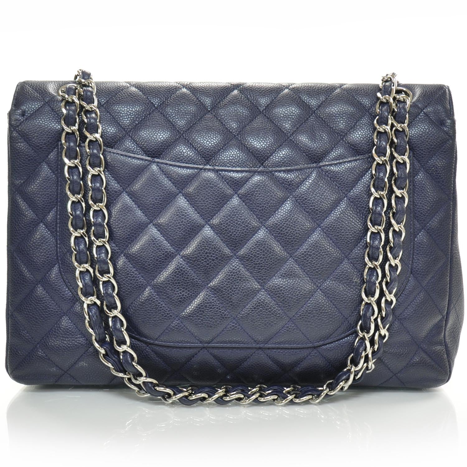 Chanel Caviar Maxi Flap Navy Blue SHW 4 of 9