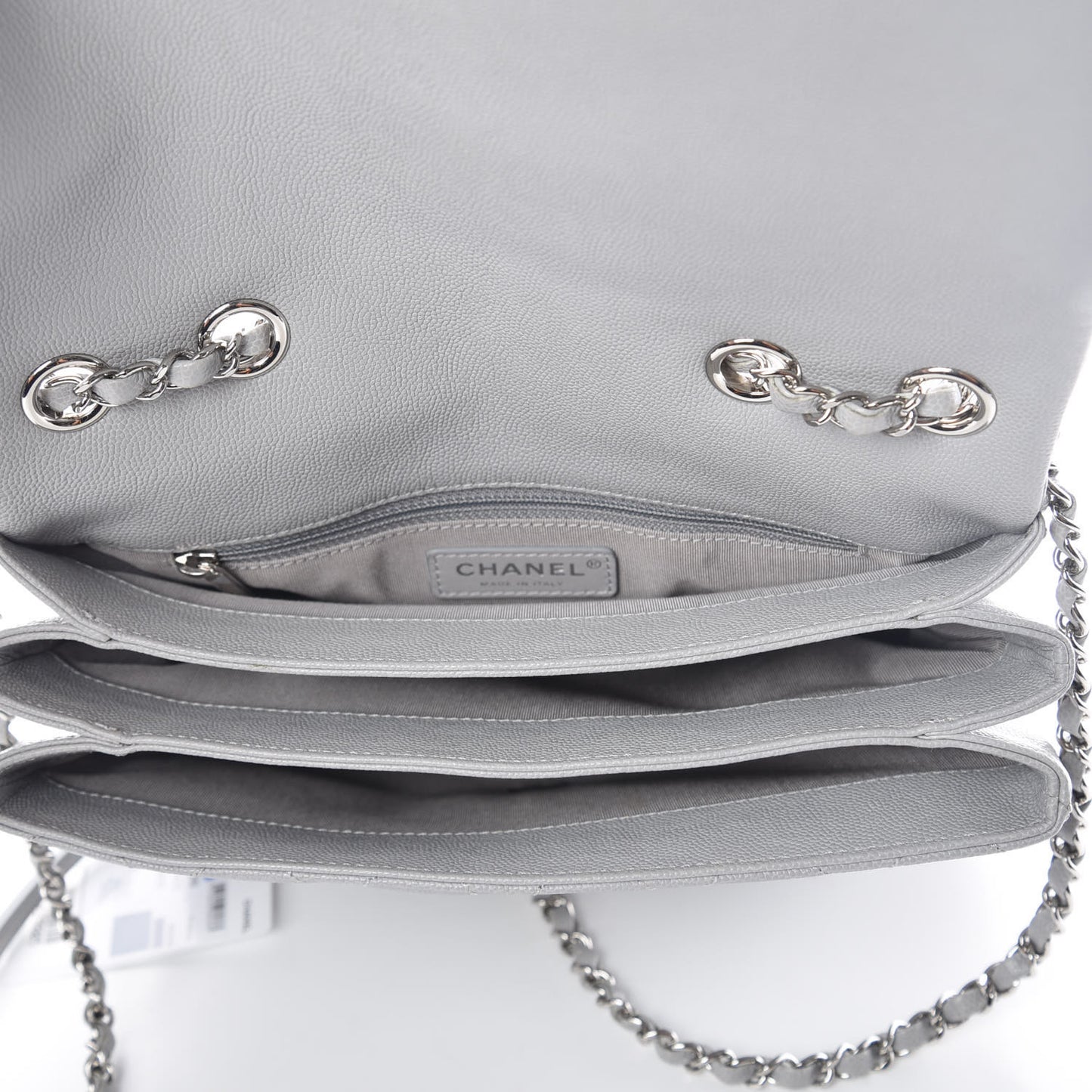 Caviar Quilted Large Urban Companion Flap Grey