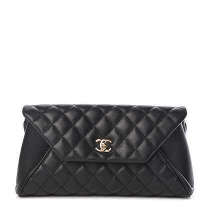 Chanel Lambskin Quilted Fold Up Again Clutch Black 1 of 18