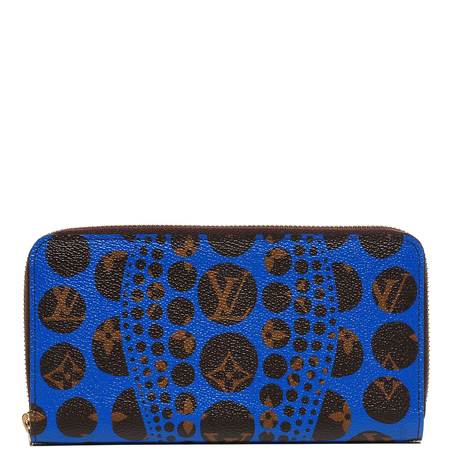 Louis Vuitton Monogram Kusama Pumpkin Dots Zippy Wallet Blue 1 of 8