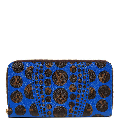 Louis Vuitton Monogram Kusama Pumpkin Dots Zippy Wallet Blue 1 of 8
