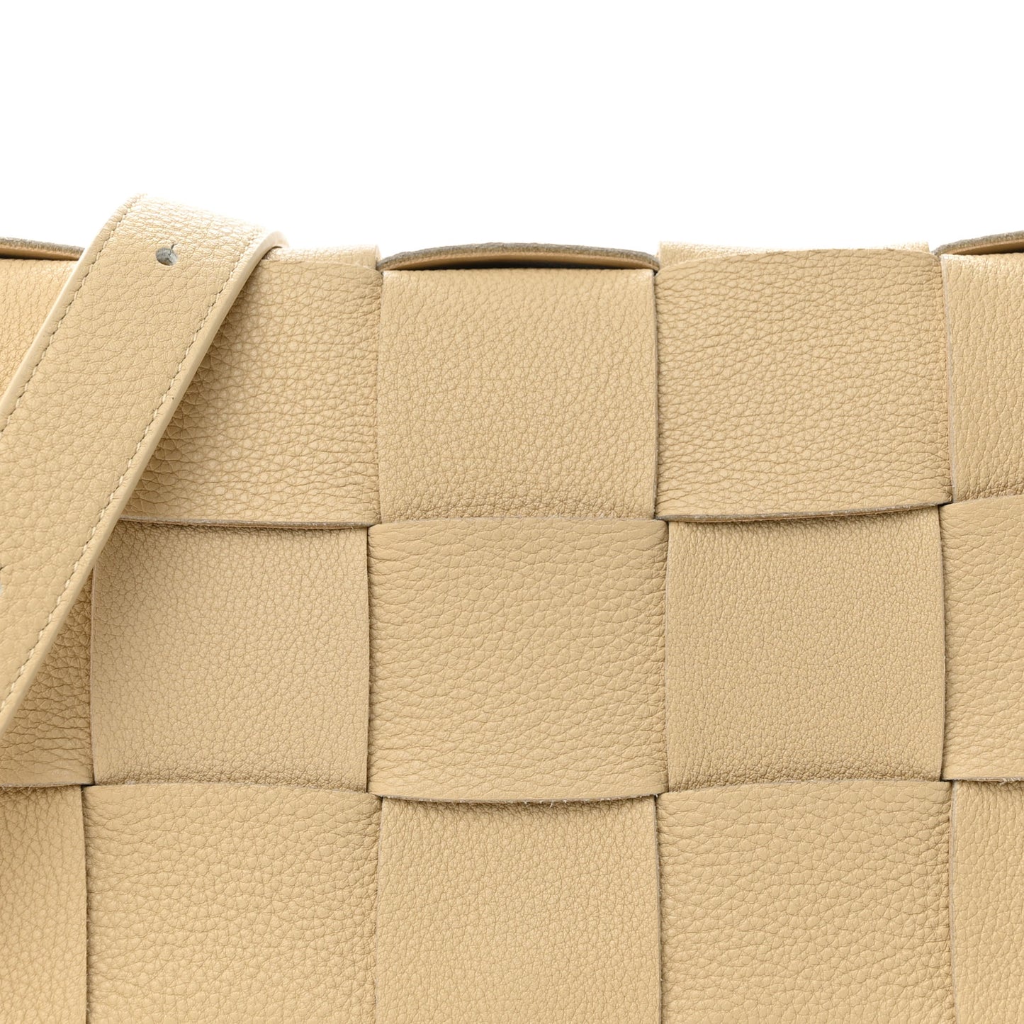 Grained Calfskin Maxi Intrecciato Cassette Crossbody Bag Porridge