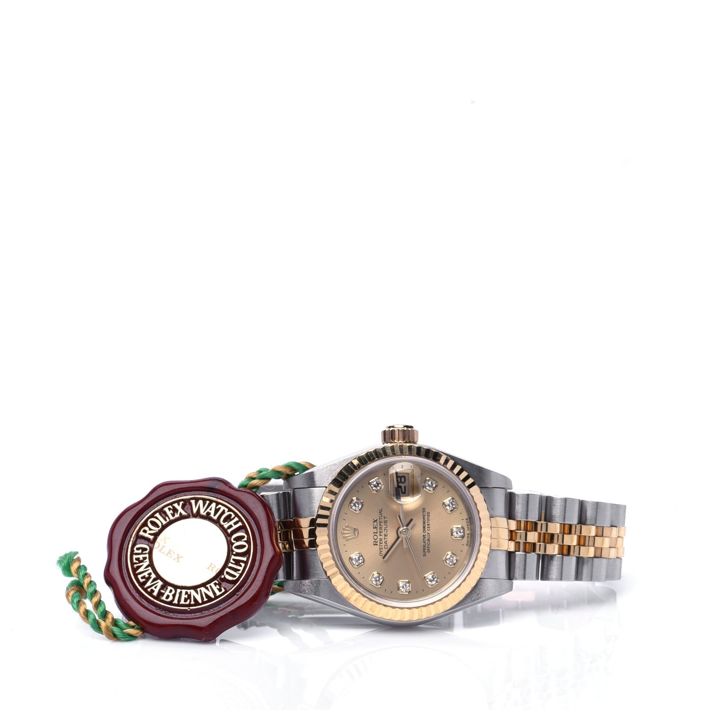Stainless Steel 18K Yellow Gold Diamond 26mm Oyster Perpetual Datejust Watch Champagne 79173