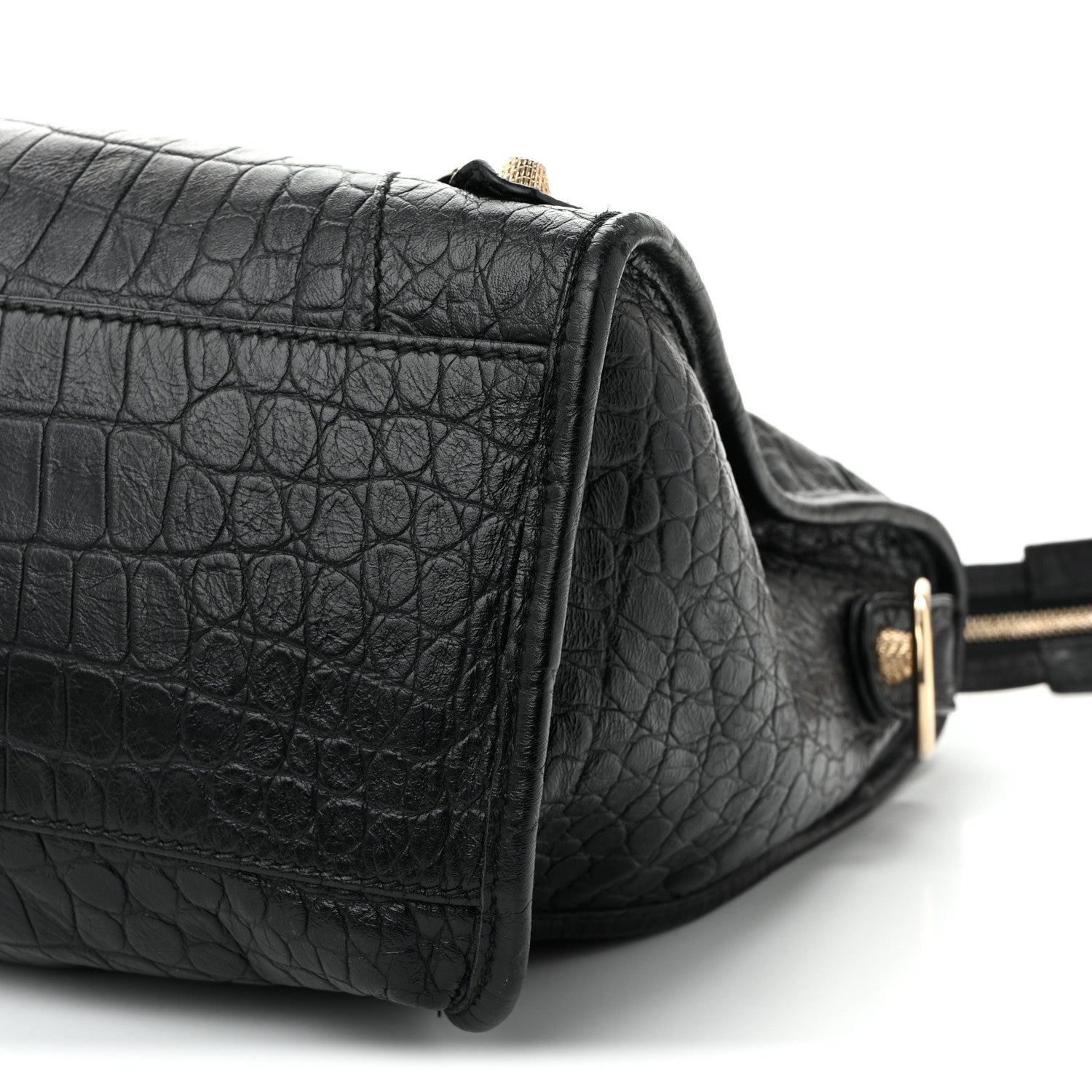 Balenciaga Calfskin Crocodile Embossed Giant 12 Gold Hardware City Black 11 of 11