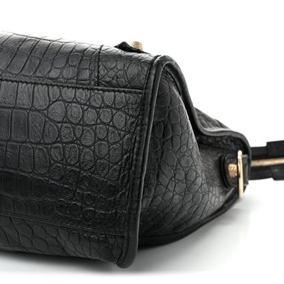 Balenciaga Calfskin Crocodile Embossed Giant 12 Gold Hardware City Black 11 of 11
