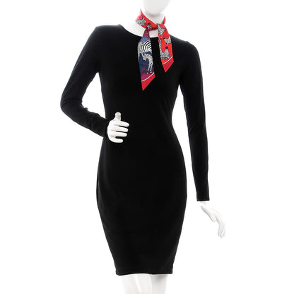Hermes Silk Les Zebres Twilly Rouge Bleu Noir 2 of 6