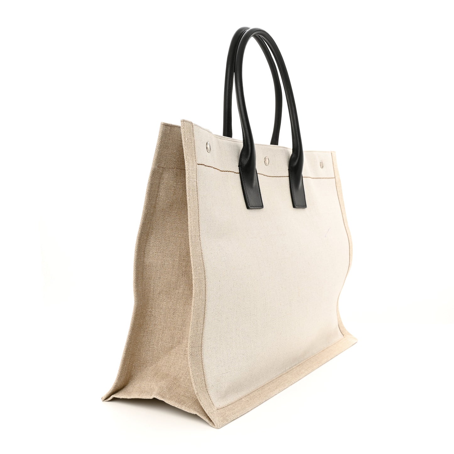 Linen Calfskin Rive Gauche Tote Optic White