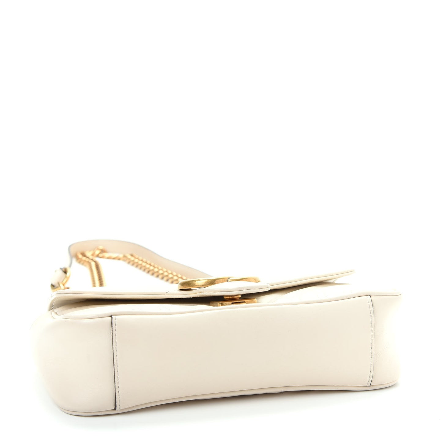 Calfskin Matelasse Mini GG Marmont Shoulder Bag White