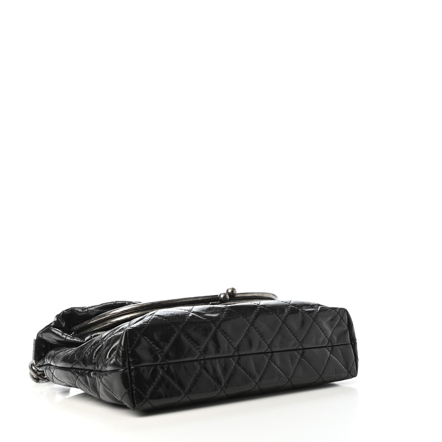 Chanel Glazed Calfskin Quilted Framed Shoulder Bag Black 3 of 4