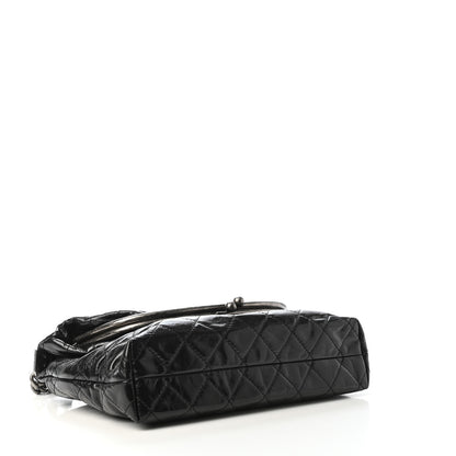 Chanel Glazed Calfskin Quilted Framed Shoulder Bag Black 3 of 4