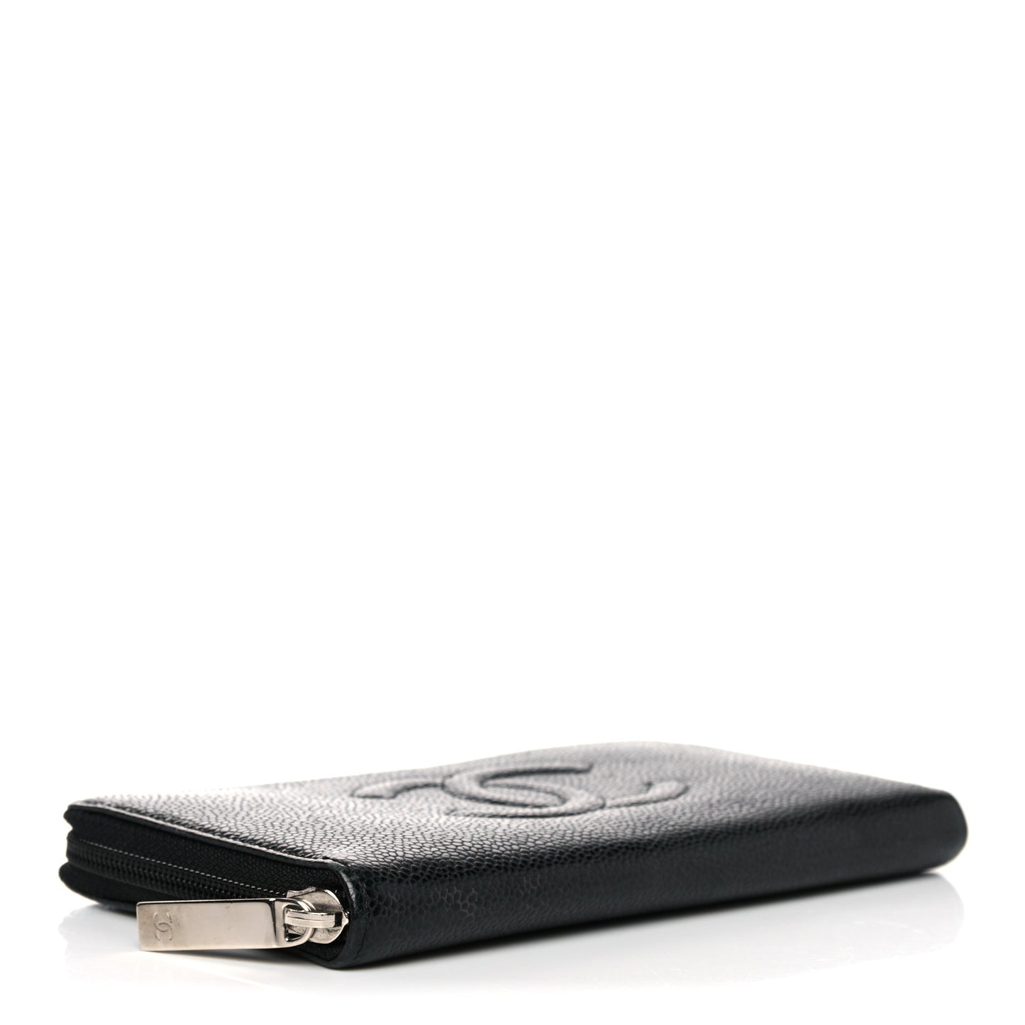 Caviar Large Timeless CC Zip Around Wallet Black