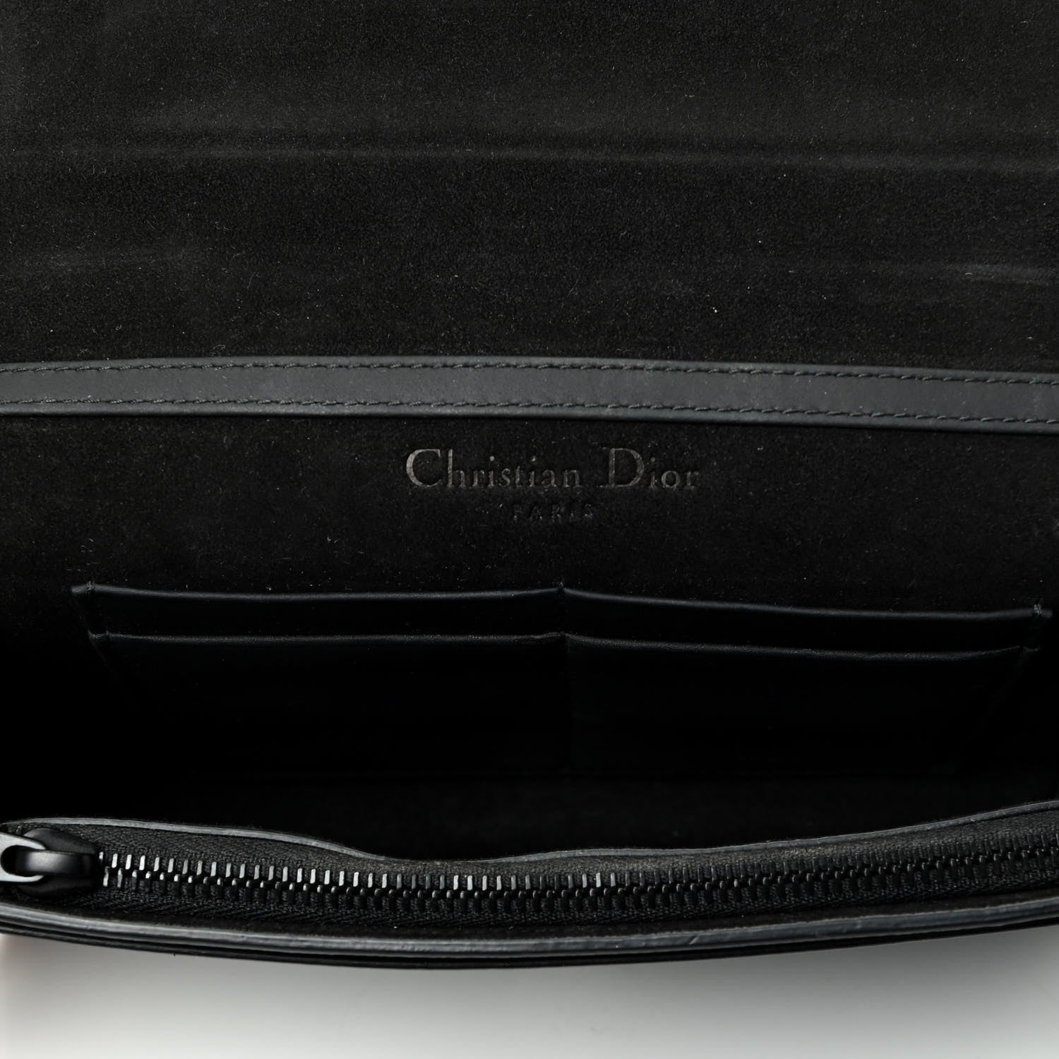 Christian Dior Ultra Matte Calfskin Cannage Studded Lady Dior Wallet on Chain Pouch Black 4 of 4