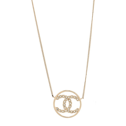 Chanel Baguette Crystal High Society CC Pendant Necklace Gold 1 of 5
