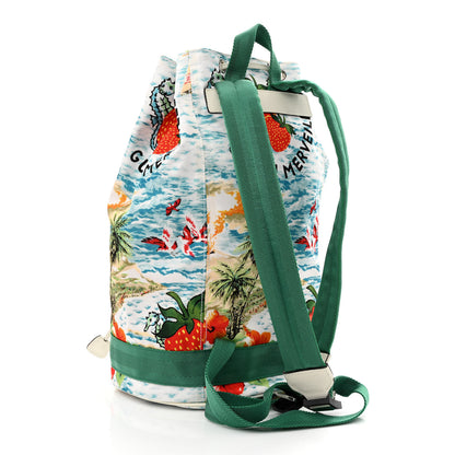 Gucci Nylon Merveilleux Strawberry Print Childrens Backpack Light Blue Red Dusty White 3 of 11