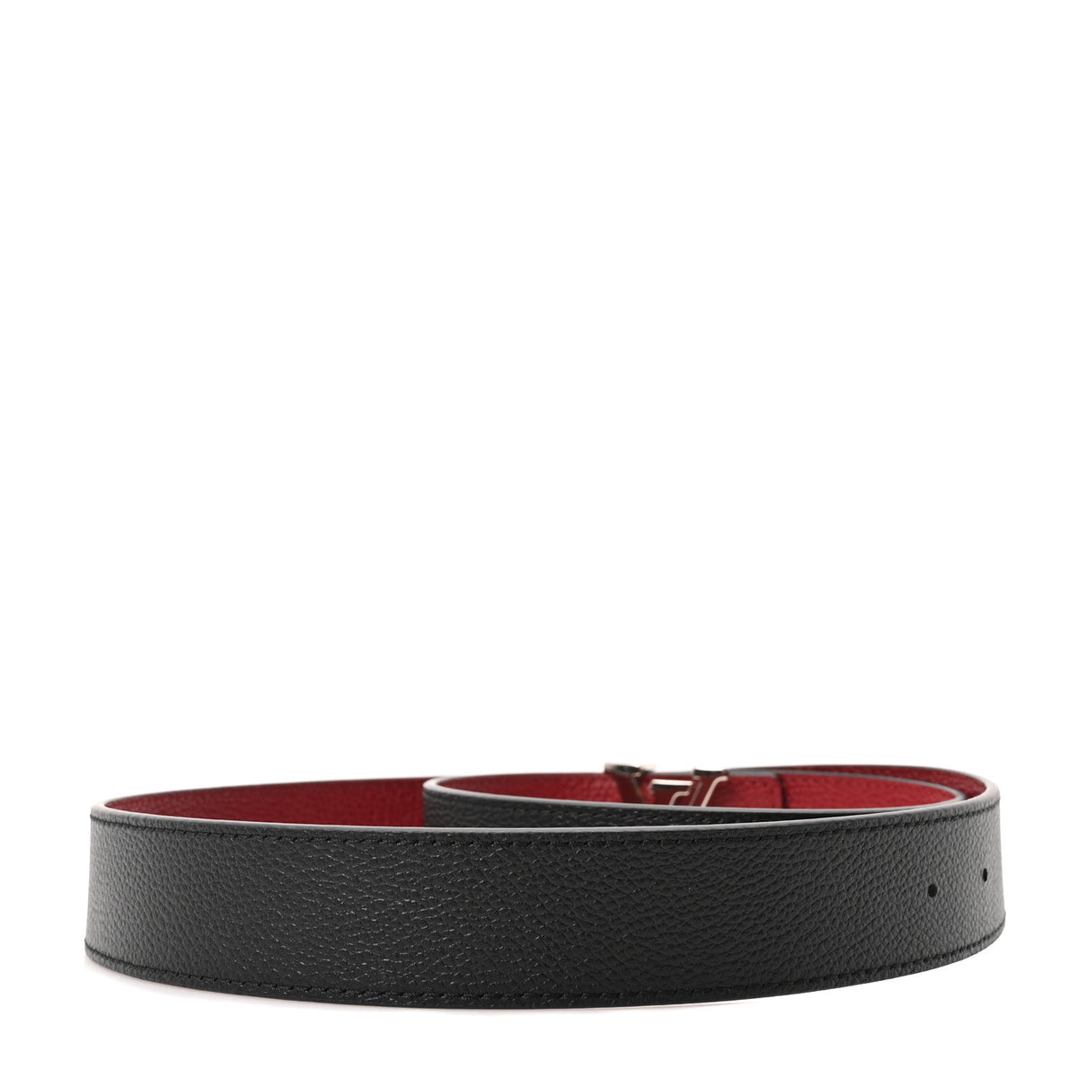 Taurillon Calfskin Monogram 30mm LV Initiales Reversible Belt 85 34 Black Red