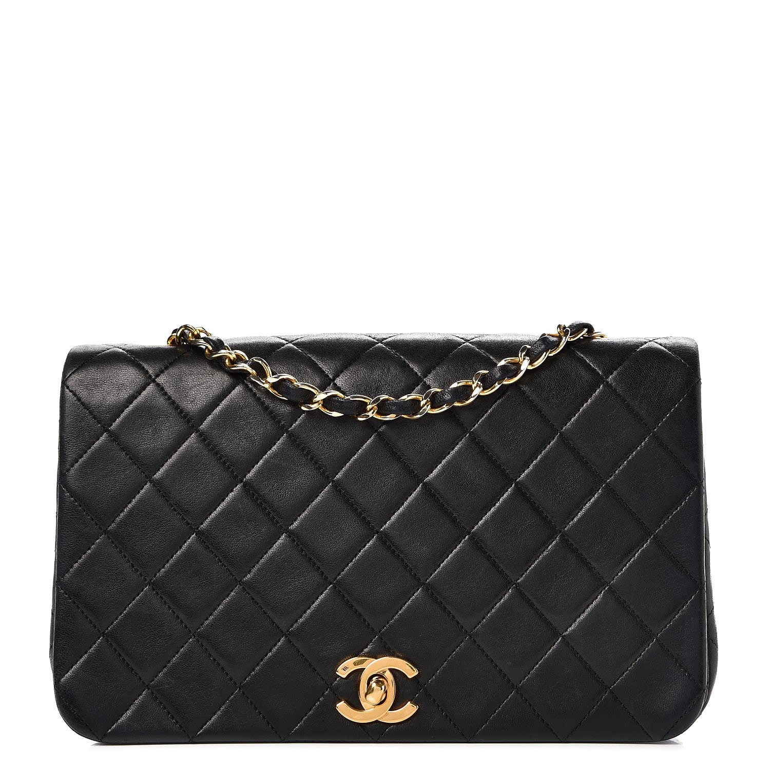 Chanel Lambskin Quilted Small Single Flap Black 1 of 8