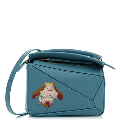 Loewe X HOWLS MOVING CASTLE Satin Calfskin Mini Heen Puzzle Bag Light Blue 1 of 10