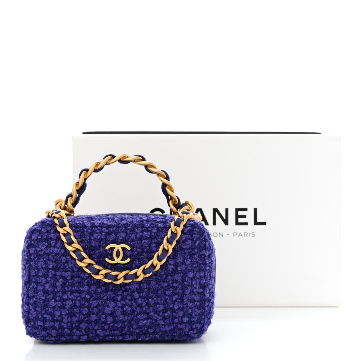 Chanel Tweed Top Handle Vanity Case Purple 11 of 11