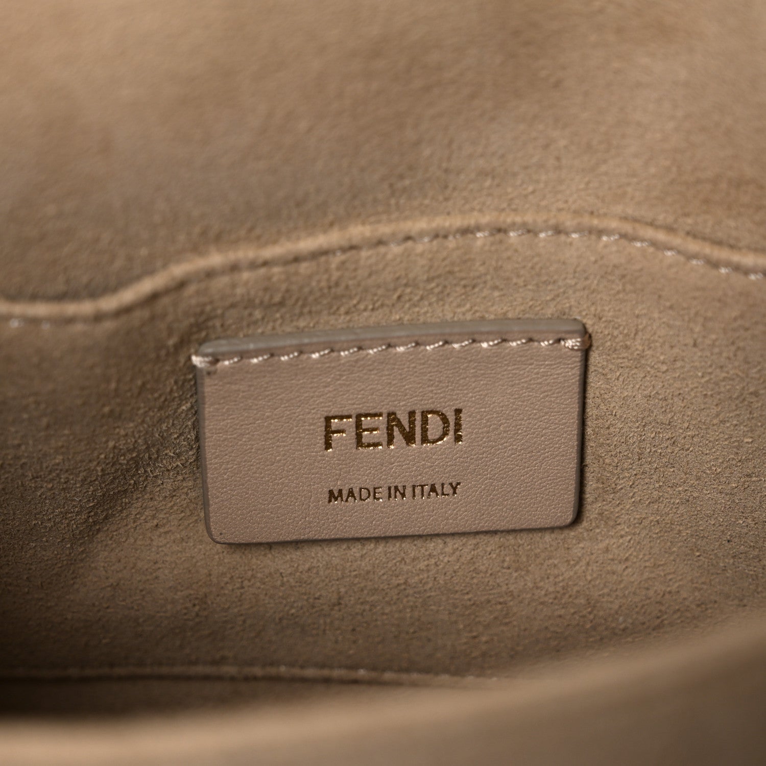 Fendi Vitello Liberty Bi-Color FF 1974 Embossed Small Kan U Shoulder Bag Maya Black 6 of 13