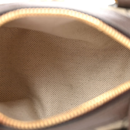 Gucci GG Supreme Monogram Textured Dollar Calfskin Web Super Mini Ophidia Top Handle Bowler Bag  Beige Ebony New Acero 5 of 12