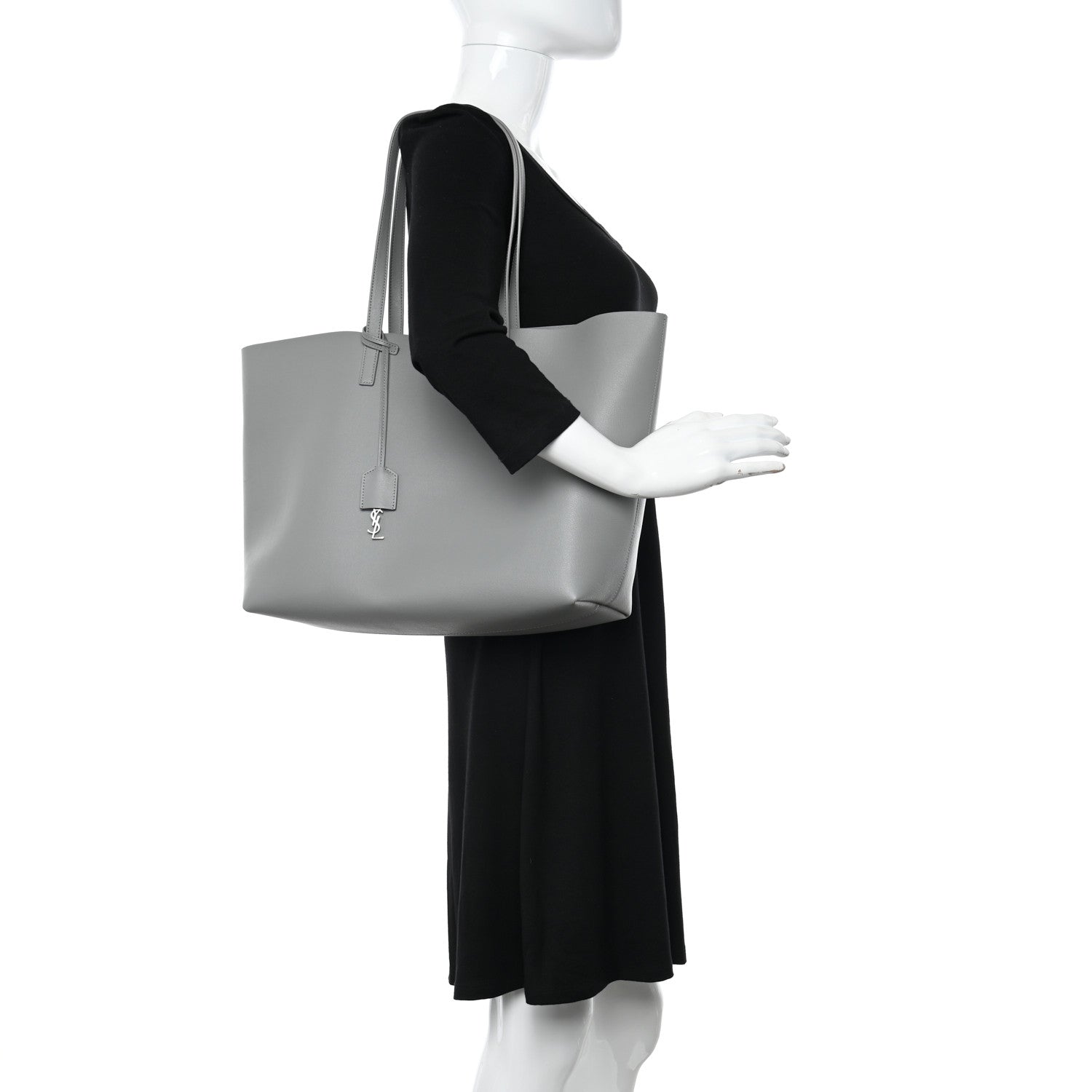 Saint Laurent Calfskin East West Shopping Tote Fog 2 of 12