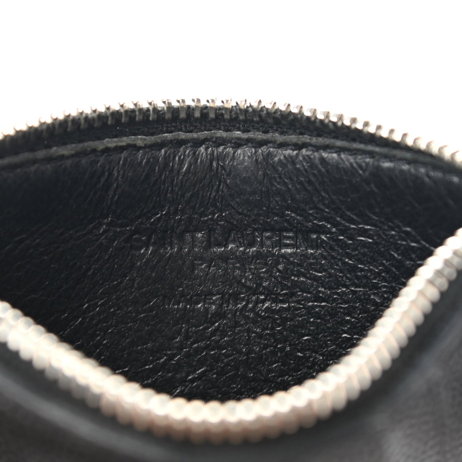 Saint Laurent Grained Calfskin 5 Fragments Zip Pouch Card Holder Black 7 of 9