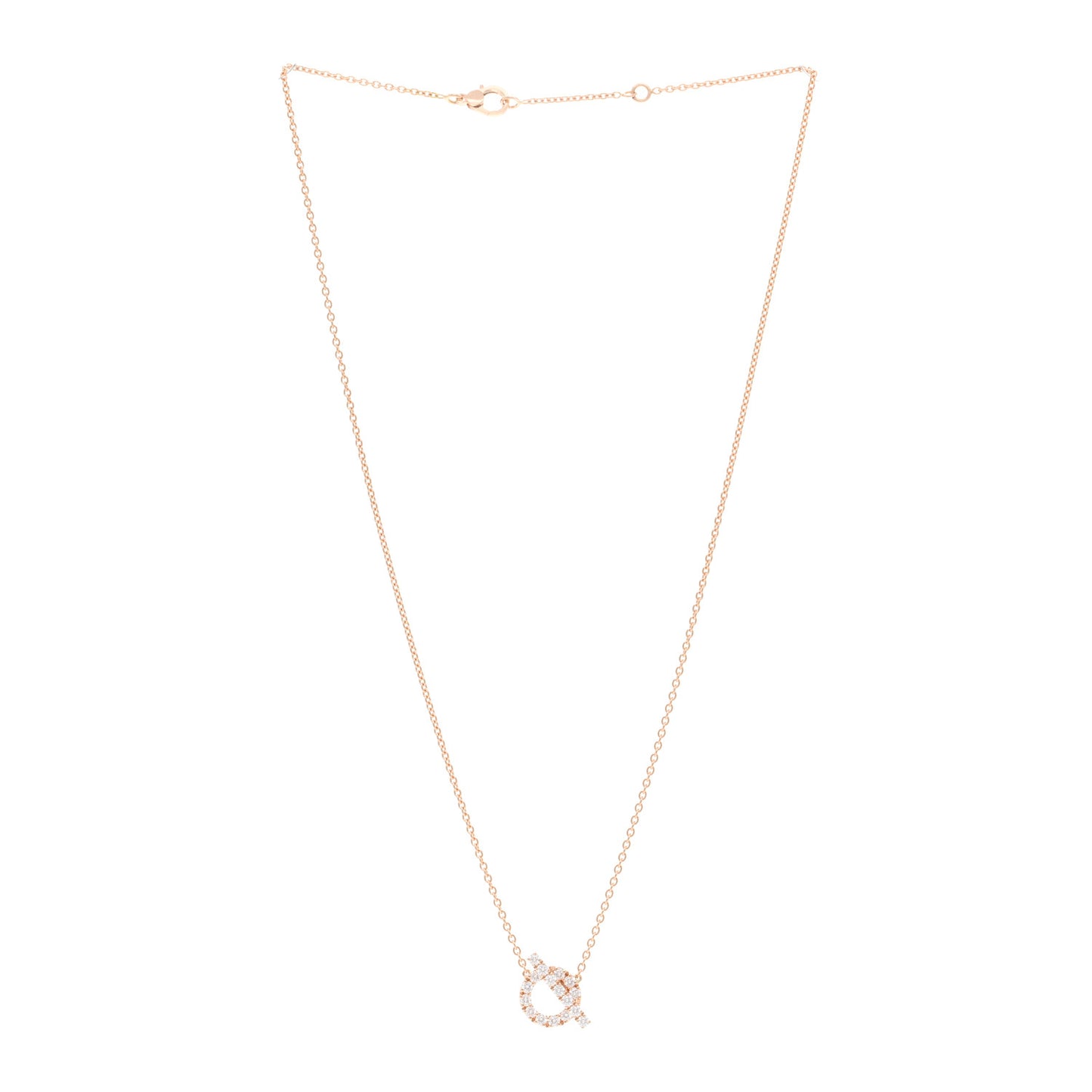18K Rose Gold Diamond Finesse Pendant Necklace