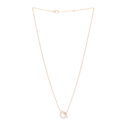 Hermes 18K Rose Gold Diamond Finesse Pendant Necklace 3 of 6