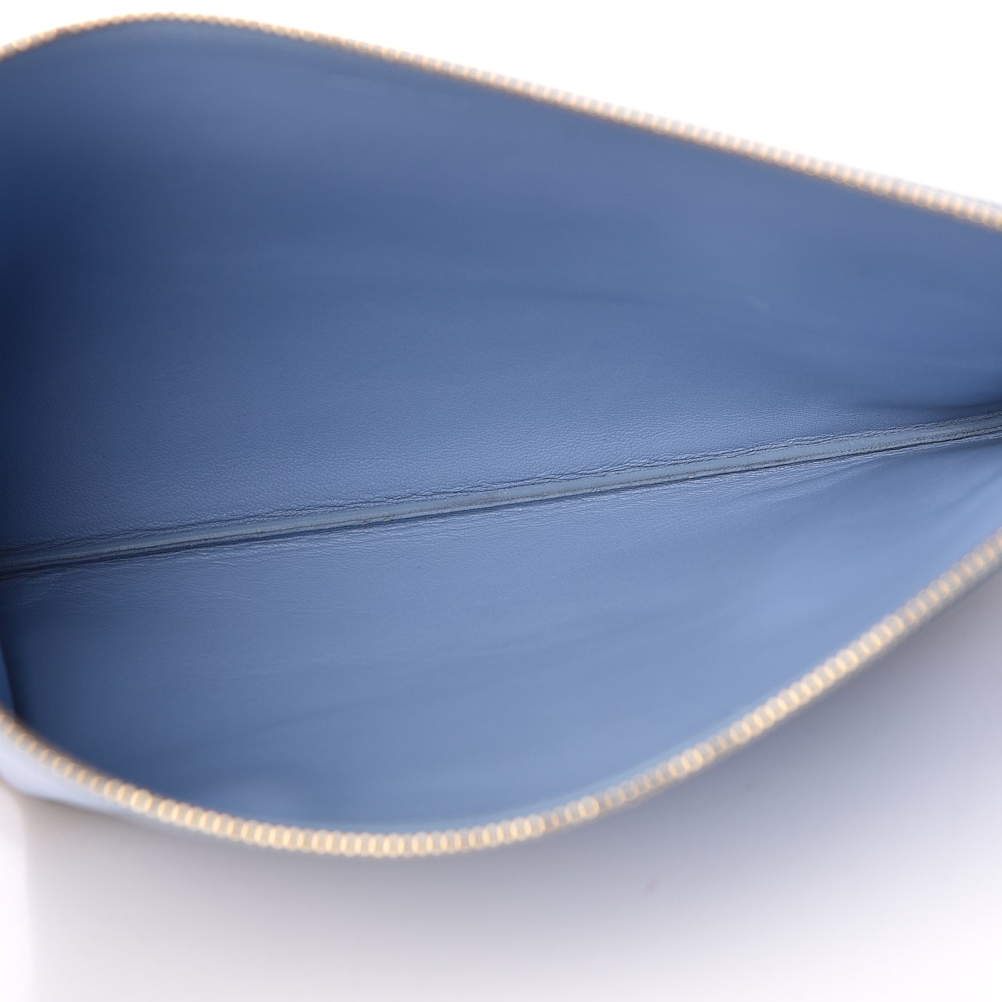 Smooth Lambskin Bi-Color Solo Clutch Pouch Blue Black