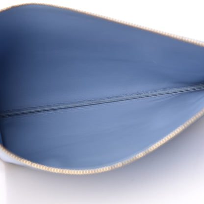 Celine Smooth Lambskin Bi-Color Solo Clutch Pouch Blue Black 5 of 10