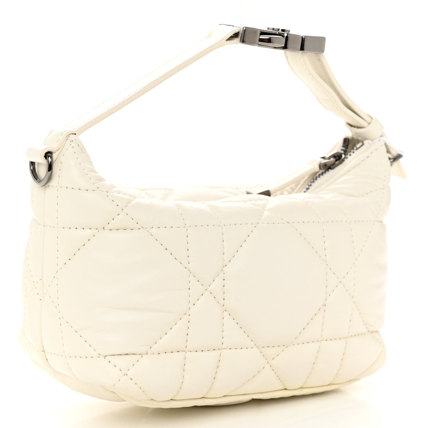 Calfskin Macrocannage Small Diortravel Nomad Pouch Latte