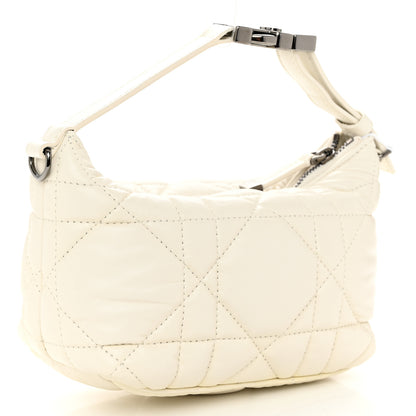 Christian Dior Calfskin Macrocannage Small Diortravel Nomad Pouch Latte 2 of 9