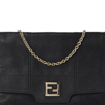 Fendi Metallic Nubuck Chain Shoulder Bag Black 10 of 10