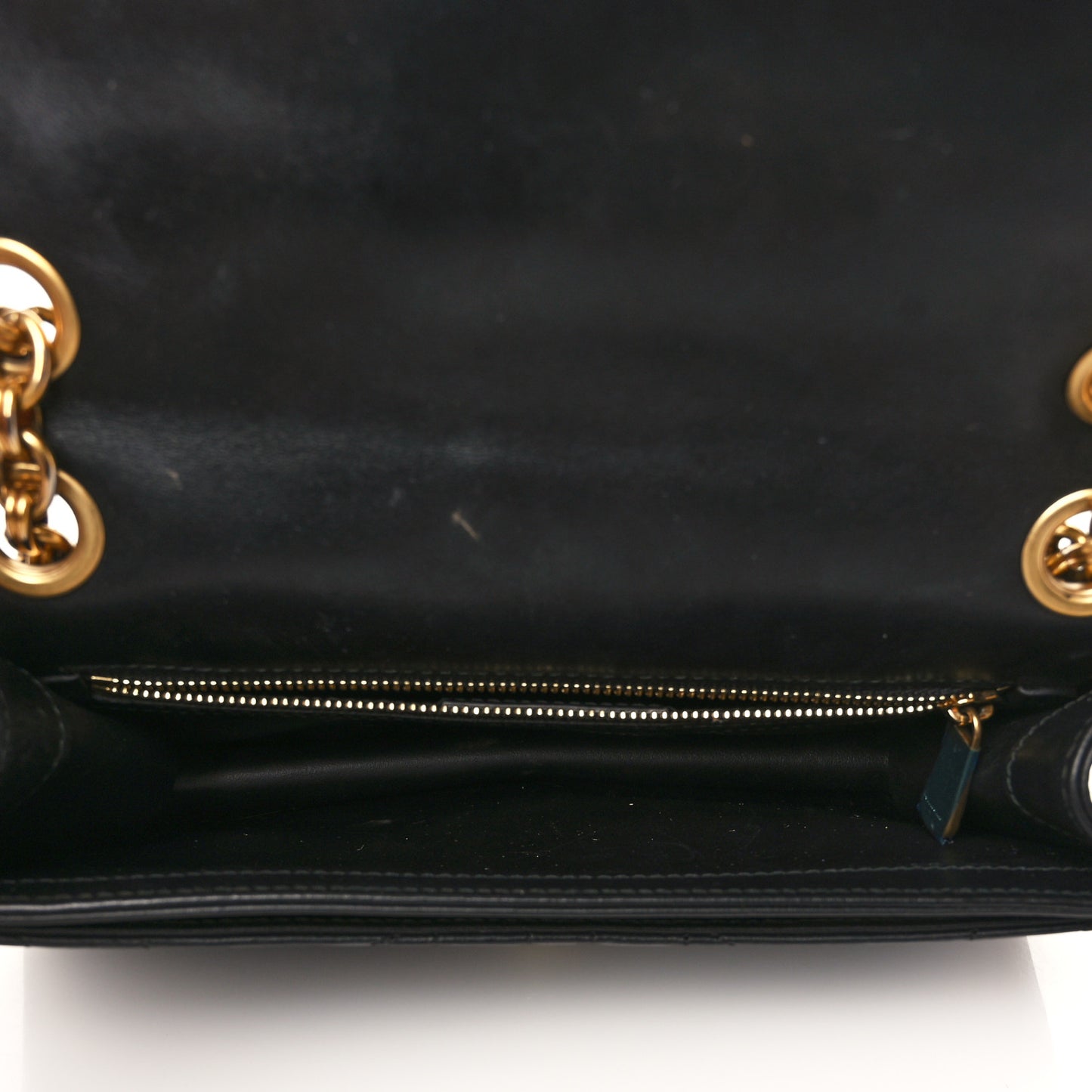 Calfskin Quilted Gancini Flap Bag Black