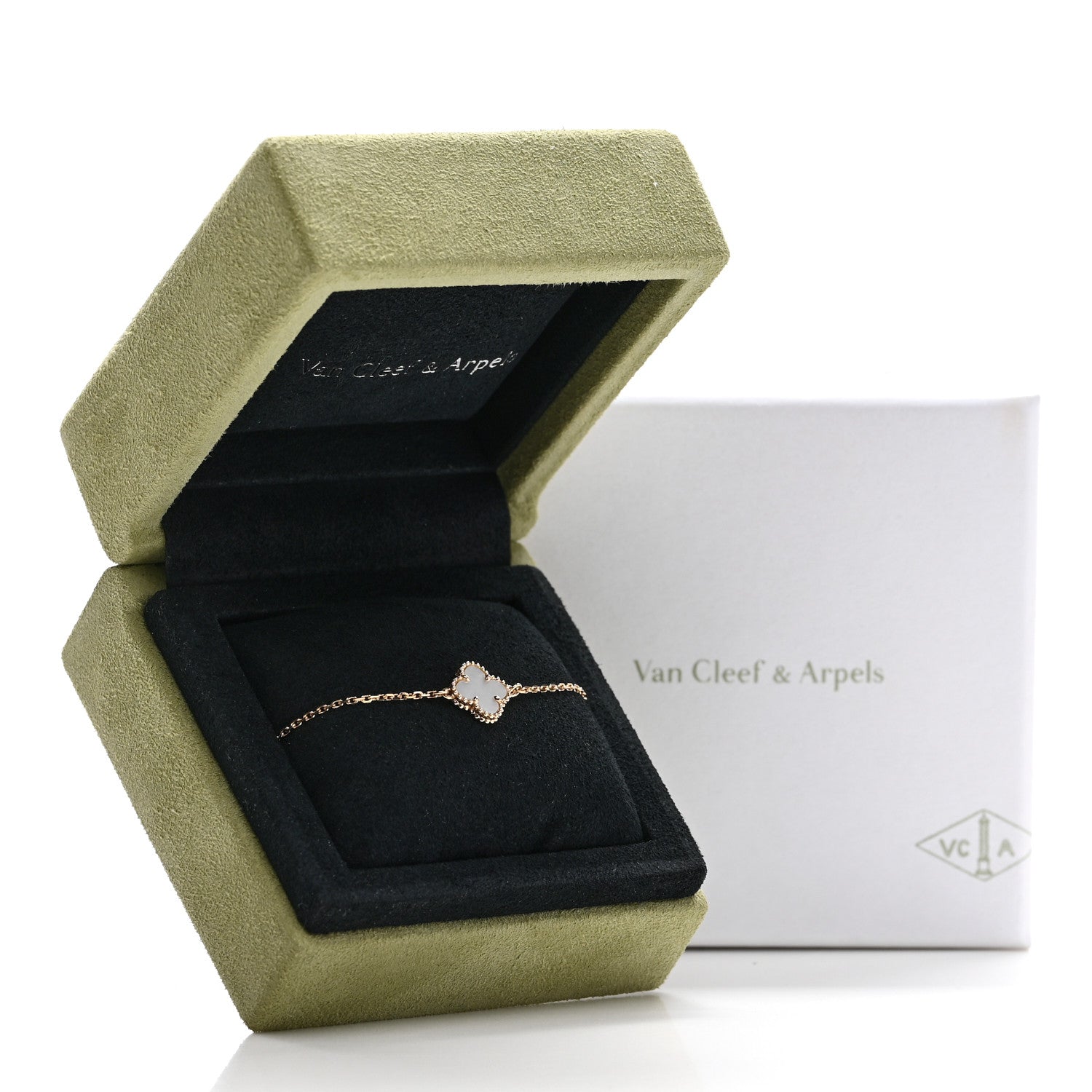 Van Cleef & Arpels 18K Yellow Gold Mother of Pearl Sweet Alhambra Bracelet 5 of 5