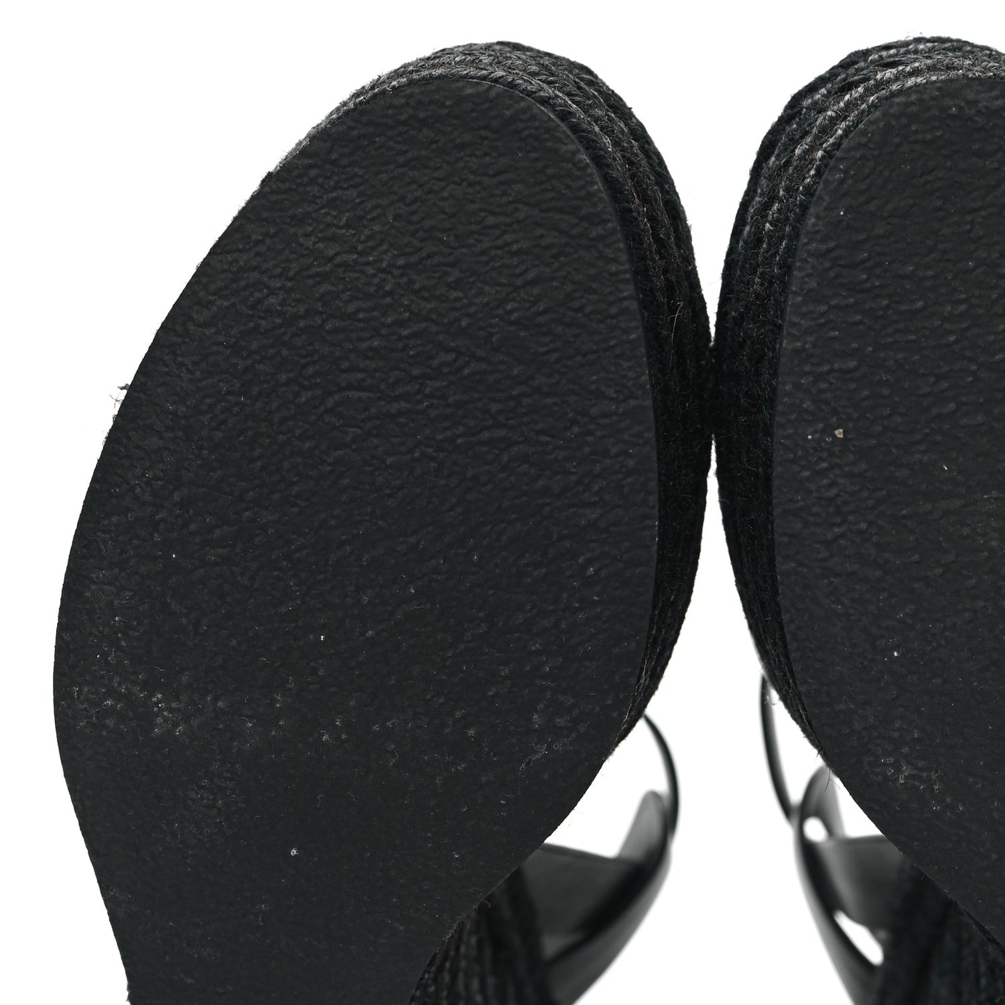 Calfskin Tribute 95 Platform Espadrille Wedge Sandals 39 Black