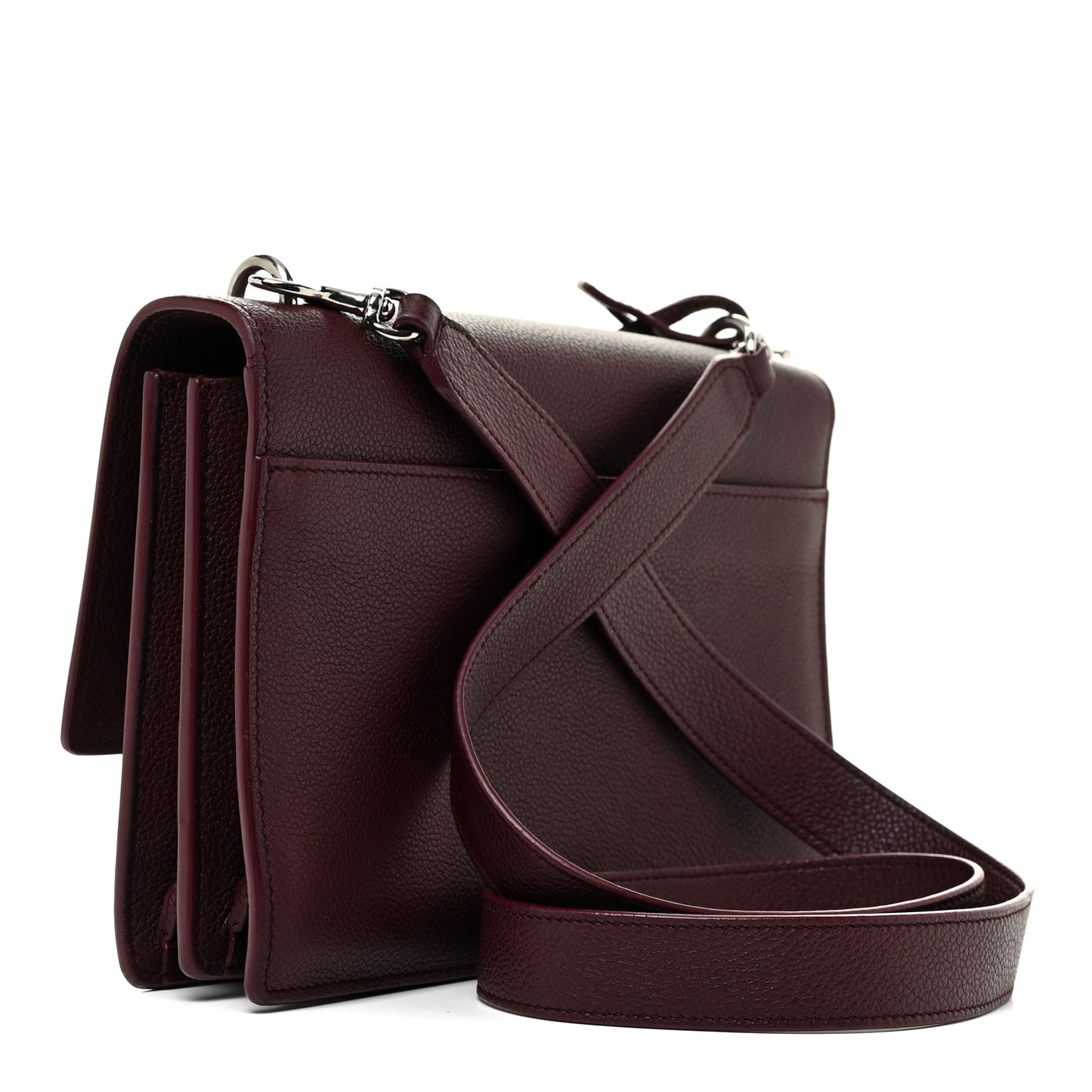 Calfskin Monogram Medium Sunset Satchel Rouge Legion