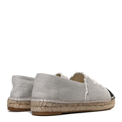 Chanel Linen CC Espadrilles 38 Beige Black 4 of 12