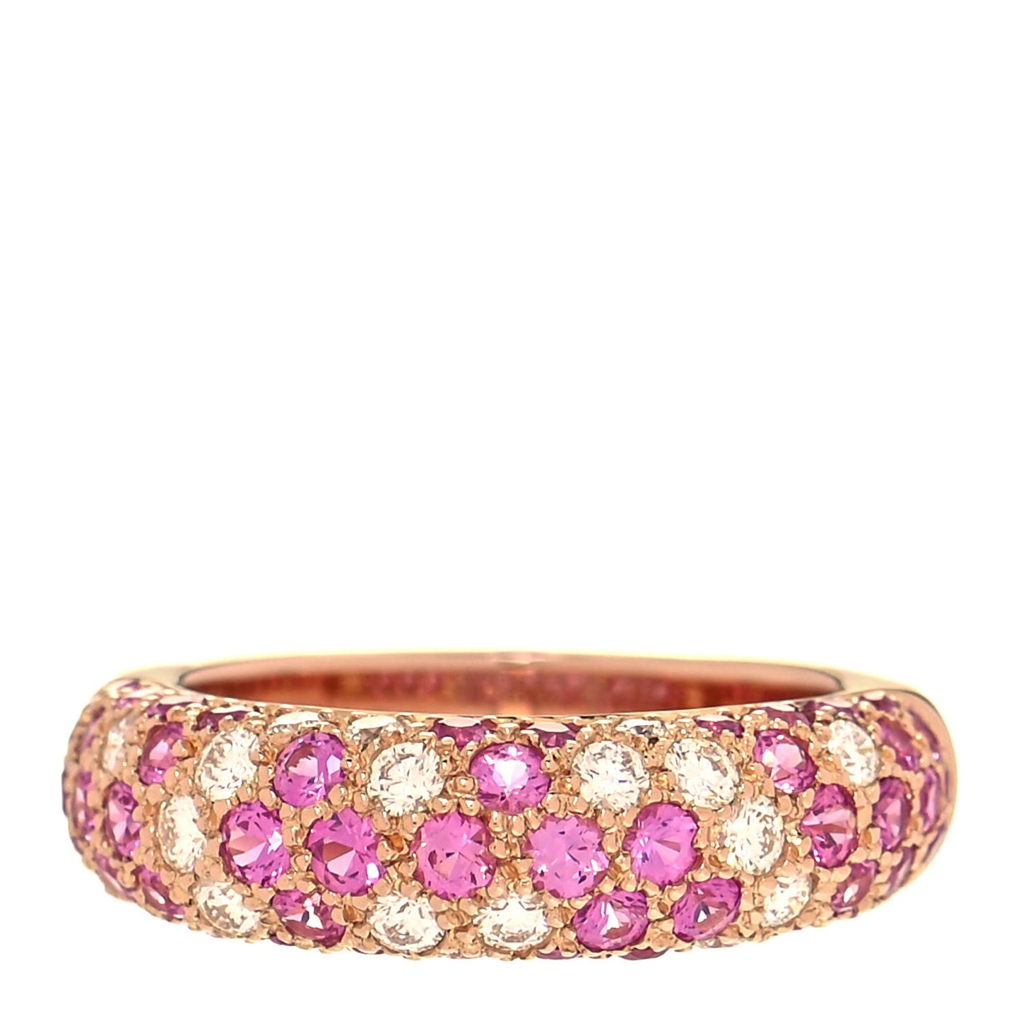 18K Pink Gold Diamond Pink Sapphire 6mm Mimi Ring 52 6