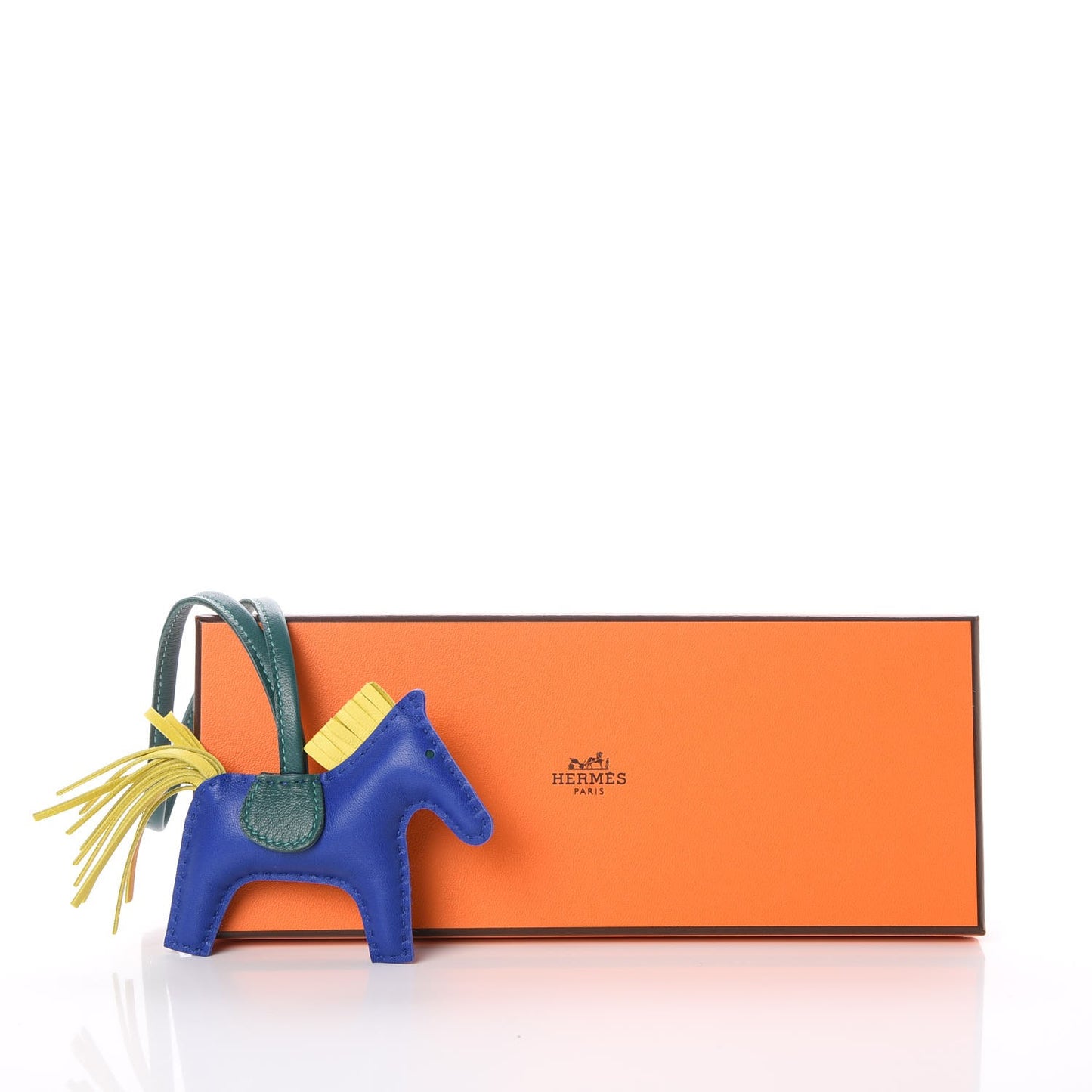 Milo Lambskin Grigri Rodeo Horse Bag Charm PM Bleu Electrique Lime Malachite