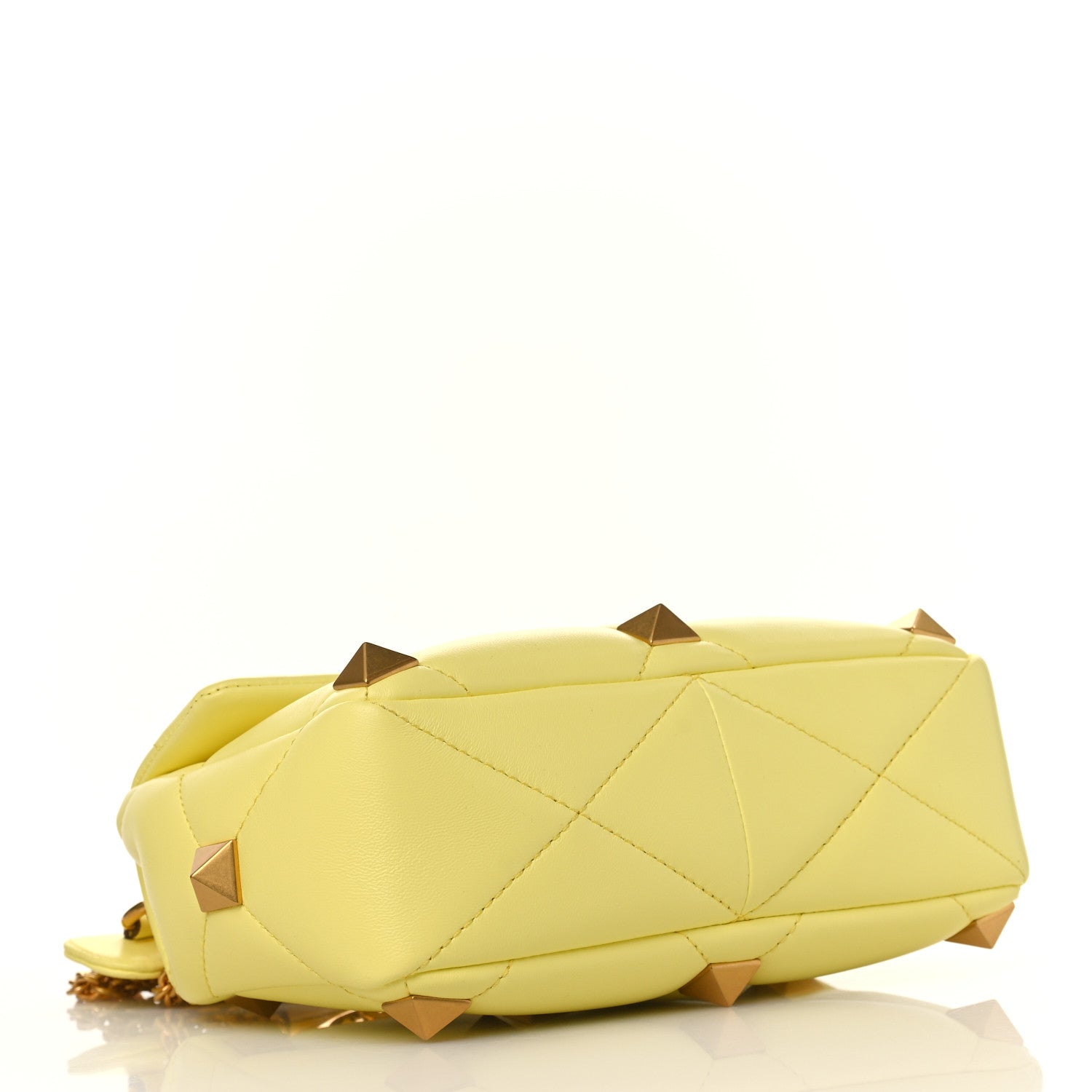 Valentino Garavani Nappa Medium Roman Stud Shoulder Bag Lime Sorbet 4 of 9